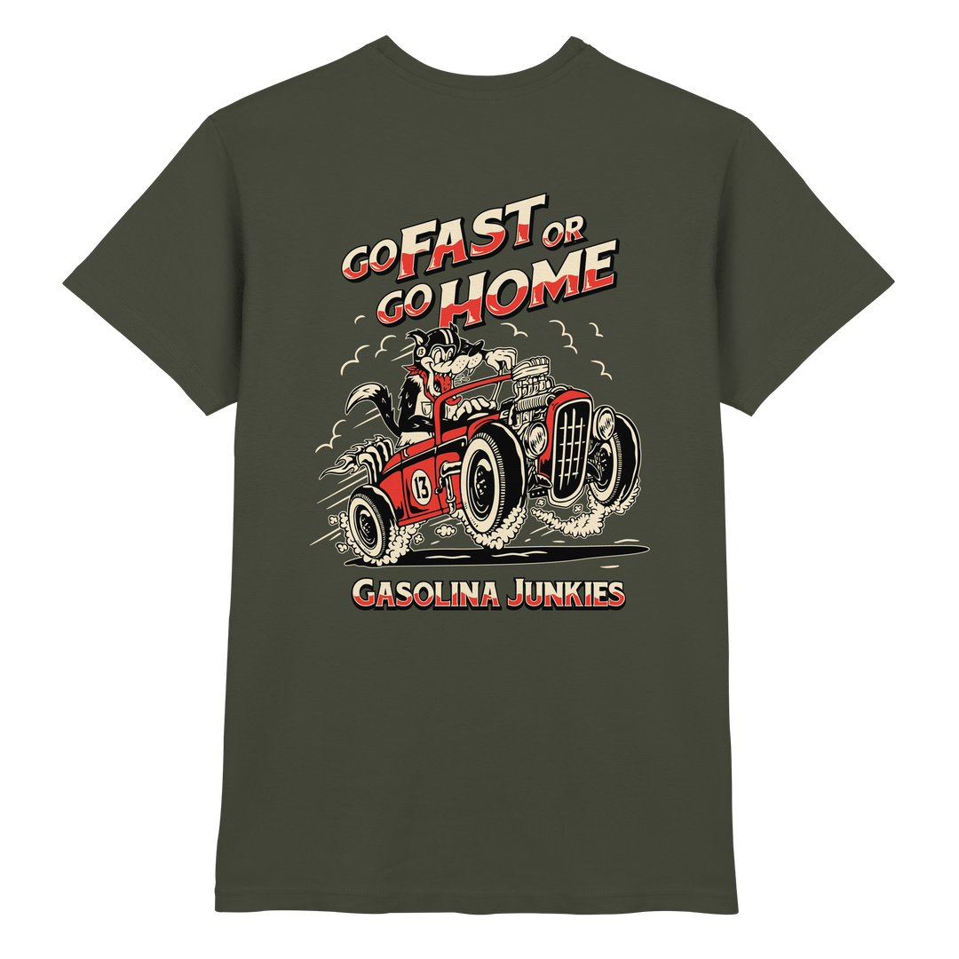 Hot Rod Wolf Racing | Backprint - Premium Shirt