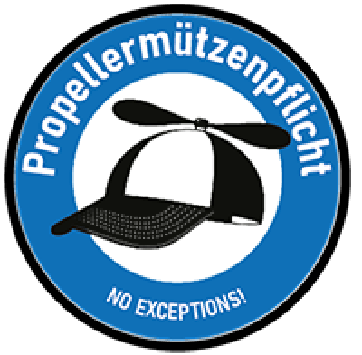 Aufkleber "Propellermützenpflicht"